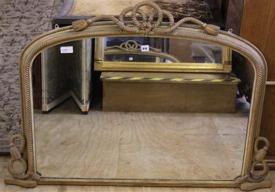 Gilt rope cord border overmantel mirror